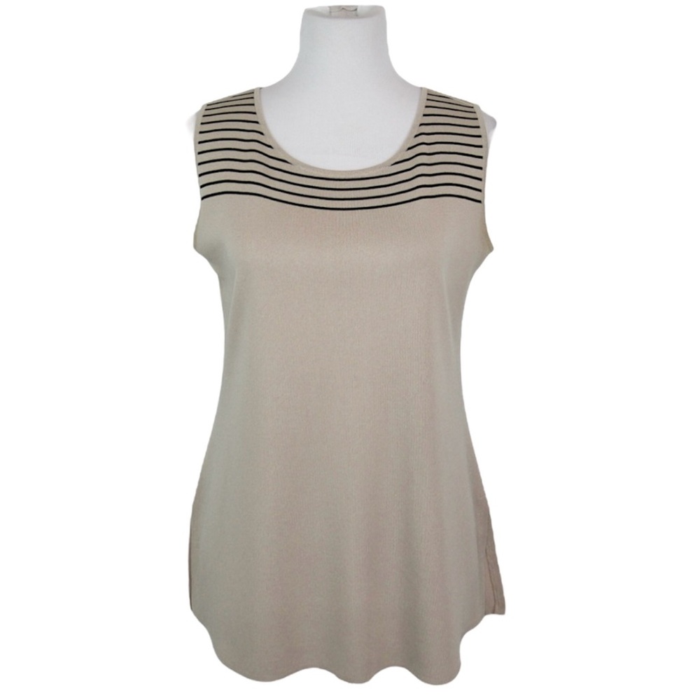MISOOK Sleeveless Scoop Neck Knit Shell Tank Top Women’s Size MP Medium Petite